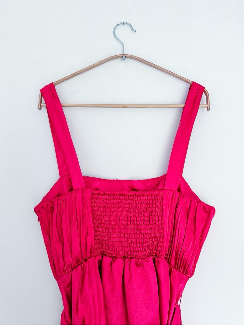 Anthropologie Maeve Bow-Tie Satin Mini Dress Pink - Barbie-Core, Party- Size 10 - Picture 8 of 13